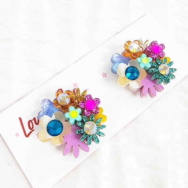 Flower Bouquet Stud Earrings - 020