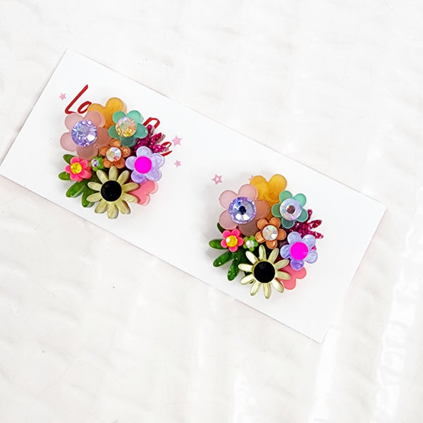 Flower Bouquet Stud Earrings - 021