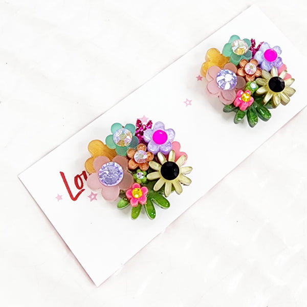 Flower Bouquet Stud Earrings - 021