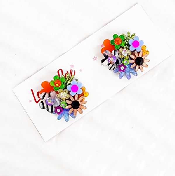 Flower Bouquet Stud Earrings - 022