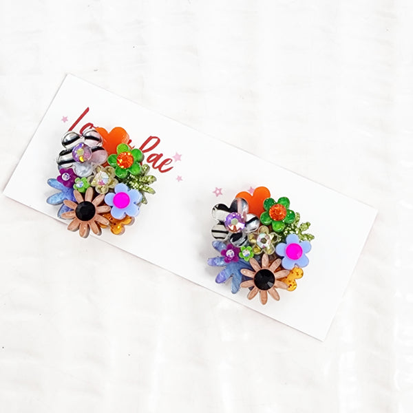 Flower Bouquet Stud Earrings - 022