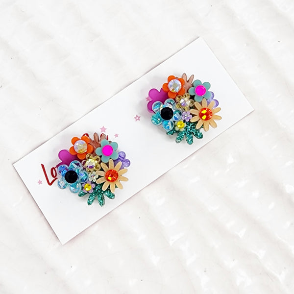 Flower Bouquet Stud Earrings - 023