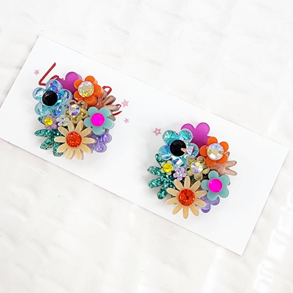 Flower Bouquet Stud Earrings - 023