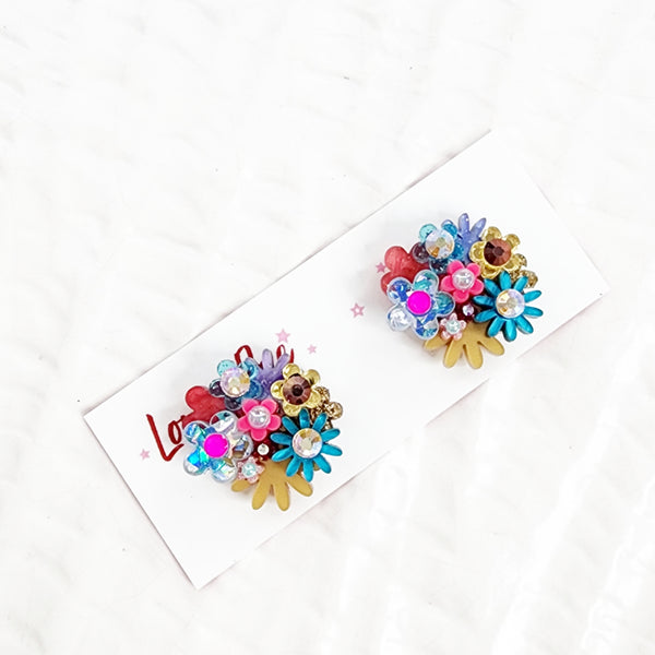 Flower Bouquet Stud Earrings - 024