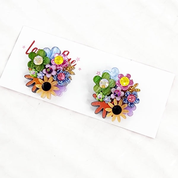 Flower Bouquet Stud Earrings - 026