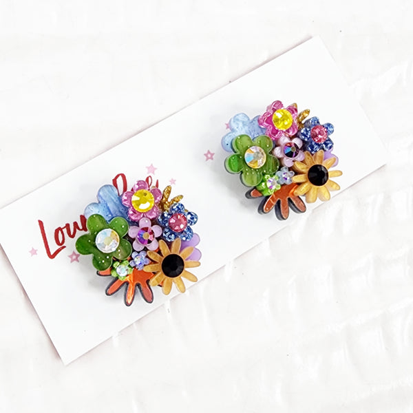Flower Bouquet Stud Earrings - 026