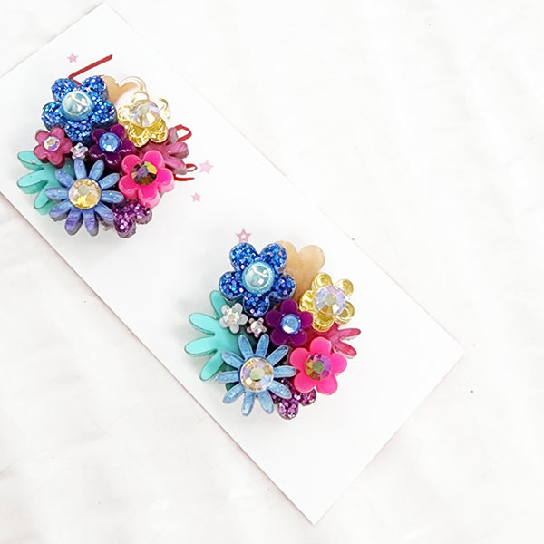 Flower Bouquet Stud Earrings - 027