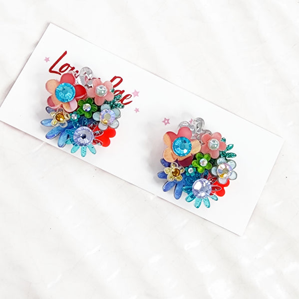 Flower Bouquet Stud Earrings - 028