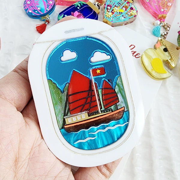 Window Seat View Brooch - Vietnam