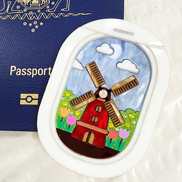 Window Seat View Brooch - Netherlands