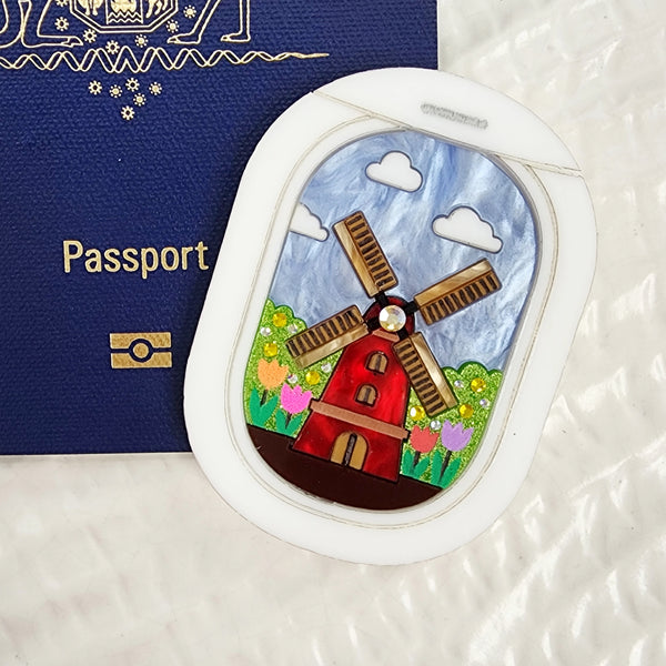 Window Seat View Brooch - Netherlands