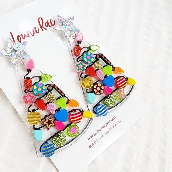 Christmas Tree Dangle Earrings - 001