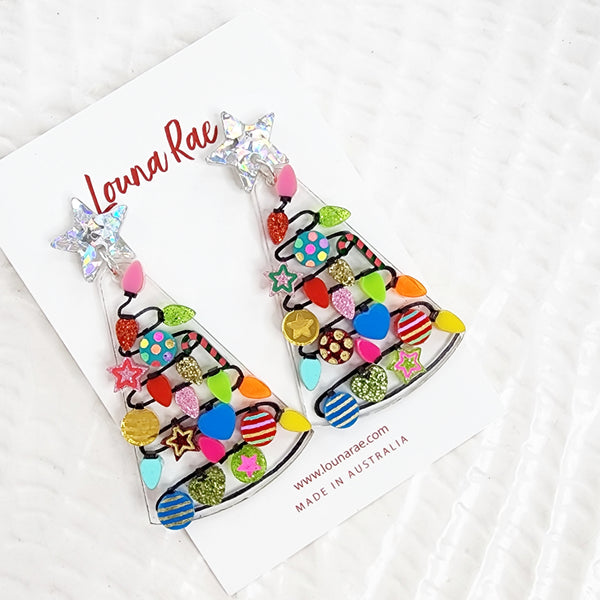 Christmas Tree Dangle Earrings - 001