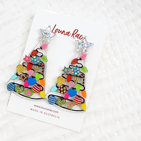 Christmas Tree Dangle Earrings - 001