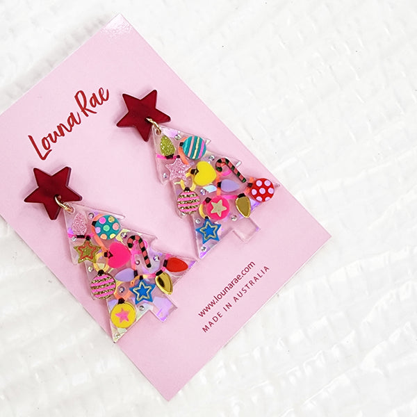 Christmas Tree Dangle Earrings - 003