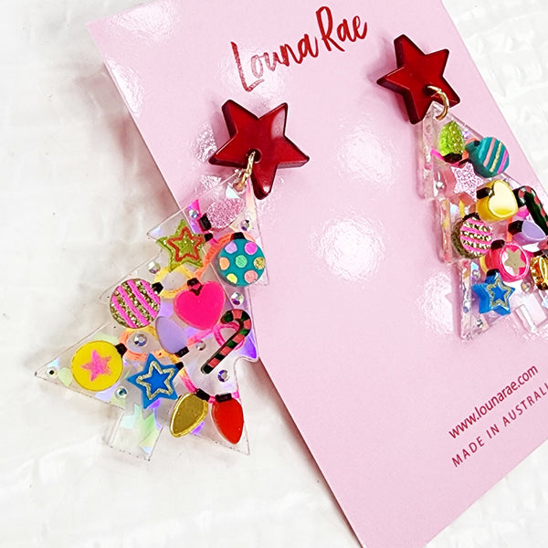 Christmas Tree Dangle Earrings - 003