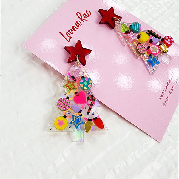 Christmas Tree Dangle Earrings - 003