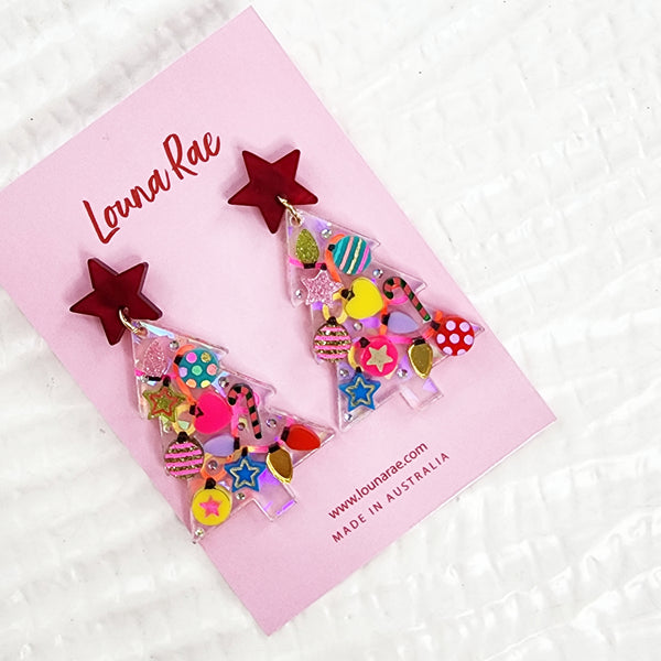 Christmas Tree Dangle Earrings - 003