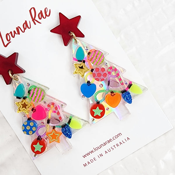 Christmas Tree Dangle Earrings - 004