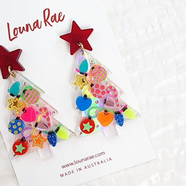 Christmas Tree Dangle Earrings - 004