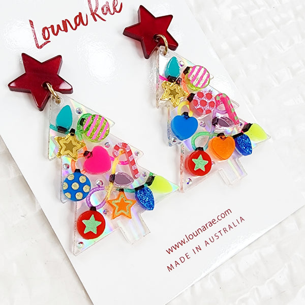 Christmas Tree Dangle Earrings - 004