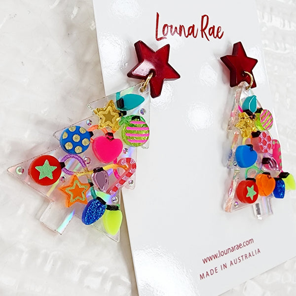 Christmas Tree Dangle Earrings - 004