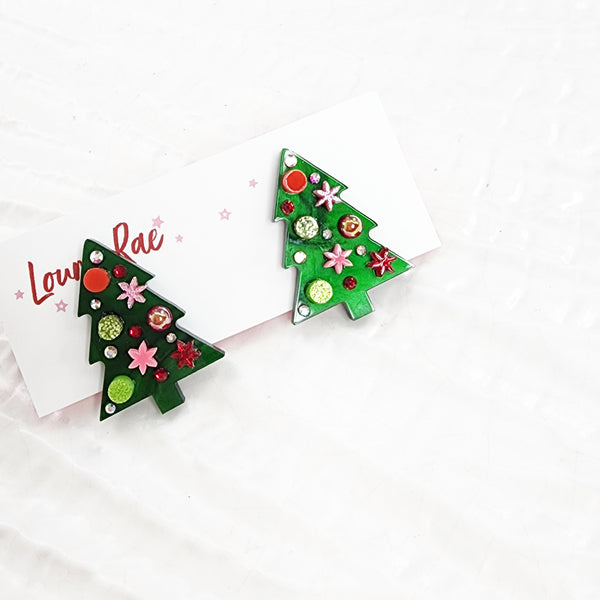 Christmas Tree Stud Earrings - 001
