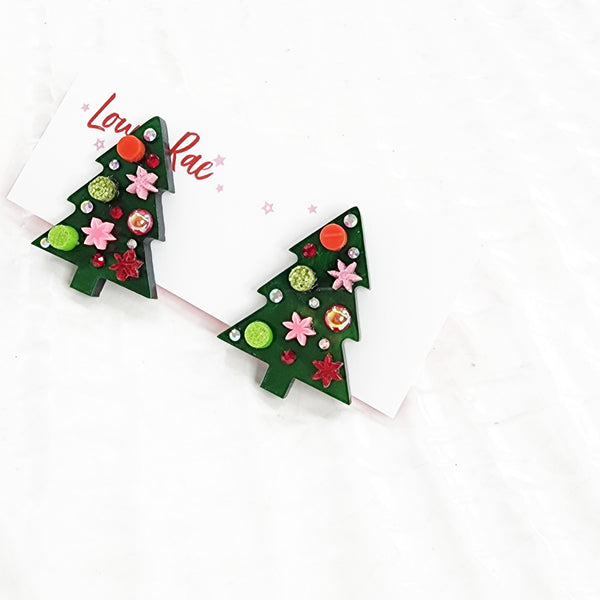 Christmas Tree Stud Earrings - 001