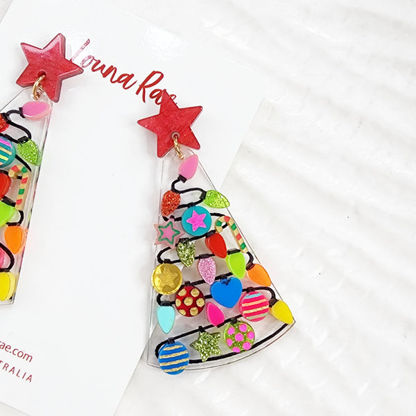 Christmas Tree Dangle Earrings - 007
