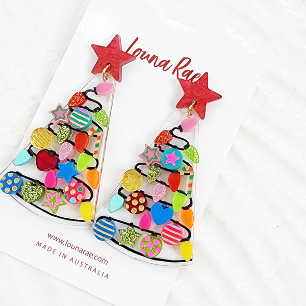 Christmas Tree Dangle Earrings - 007