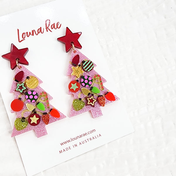 Christmas Tree Dangle Earrings - 008