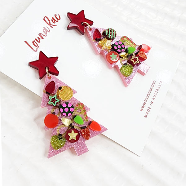Christmas Tree Dangle Earrings - 008