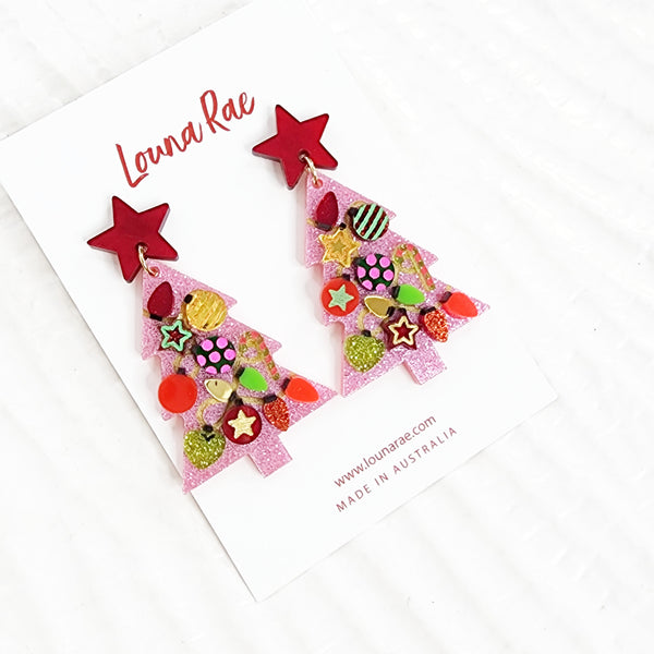 Christmas Tree Dangle Earrings - 008