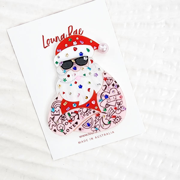 Bedazzled Santa Brooch
