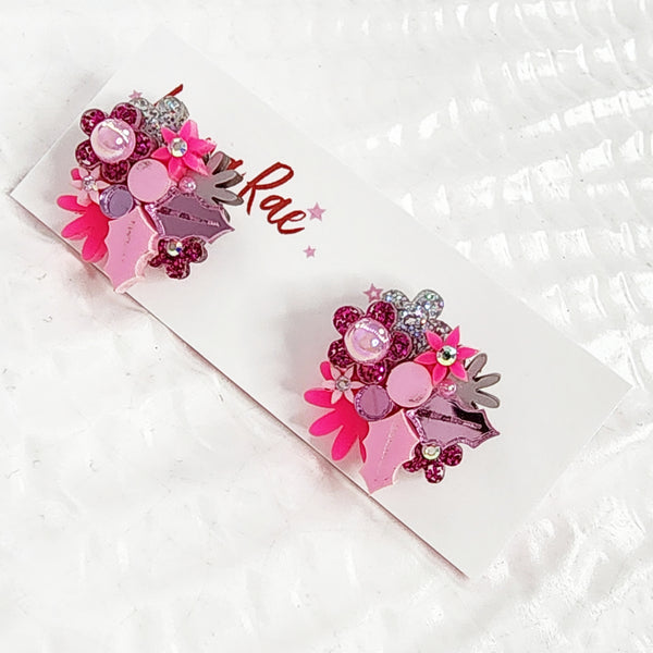Christmas Flower Bouquet Stud Earrings - 001