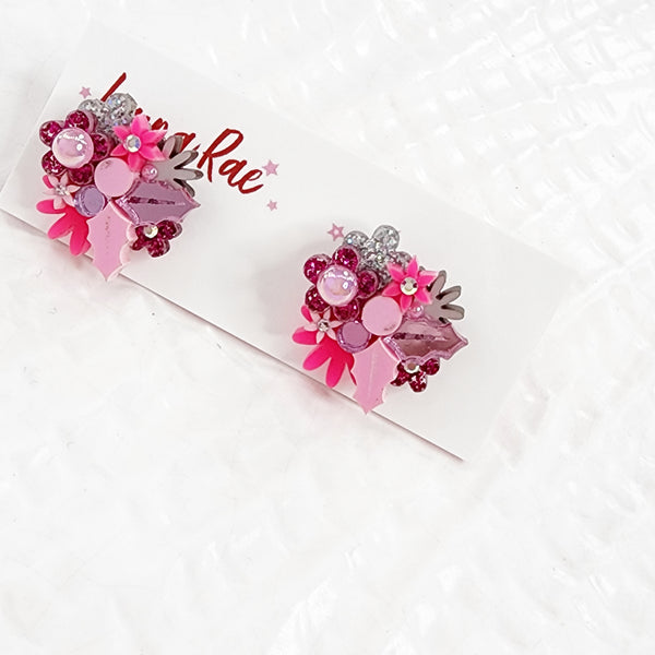 Christmas Flower Bouquet Stud Earrings - 001