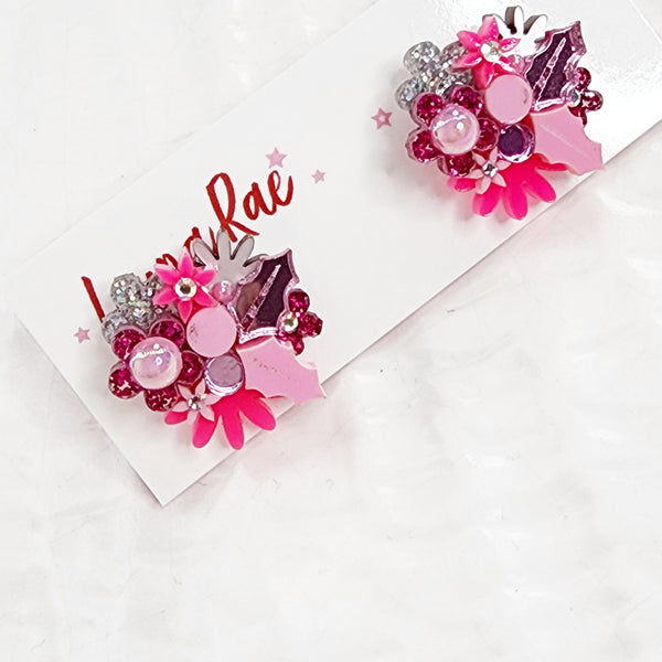Christmas Flower Bouquet Stud Earrings - 001