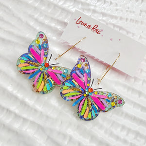 Butterfly Hoop Earrings